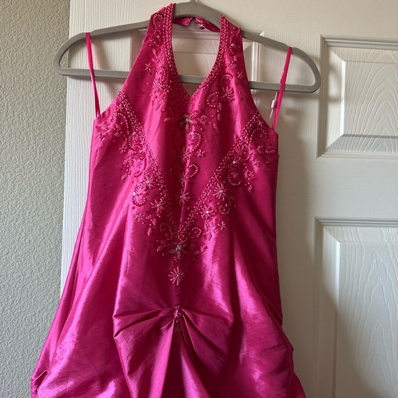 Tip Top Girls Barbie Pink Halter Sequin Gown - Size 12 - Picture 5 of 7